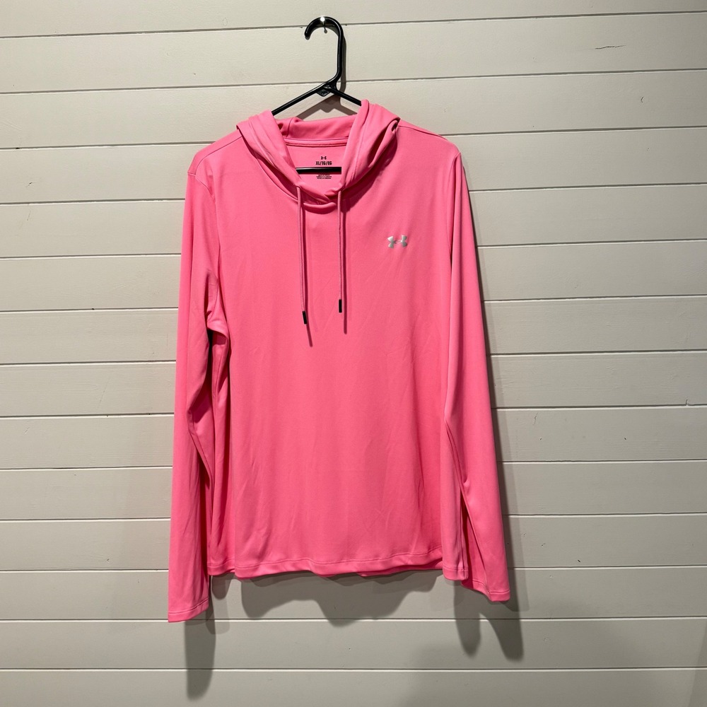 Under Armour Tech Twist Womens XL Hoodie Pink Long Sleeve Loose Fit Pullover